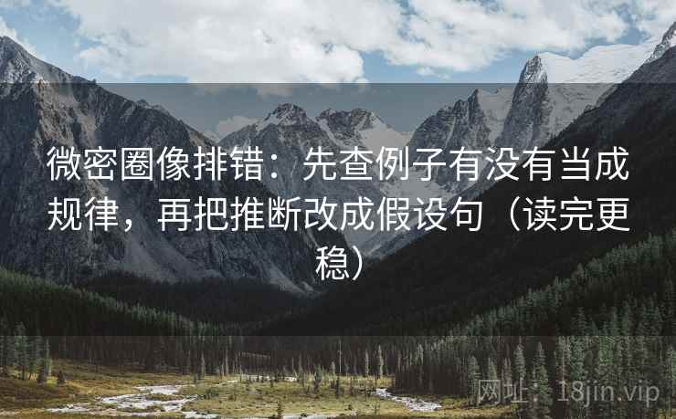 微密圈像排错：先查例子有没有当成规律，再把推断改成假设句（读完更稳）