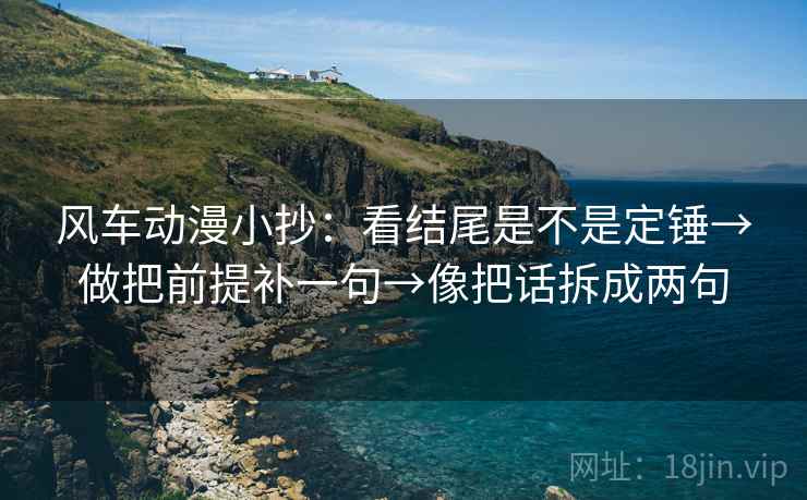 风车动漫小抄：看结尾是不是定锤→做把前提补一句→像把话拆成两句