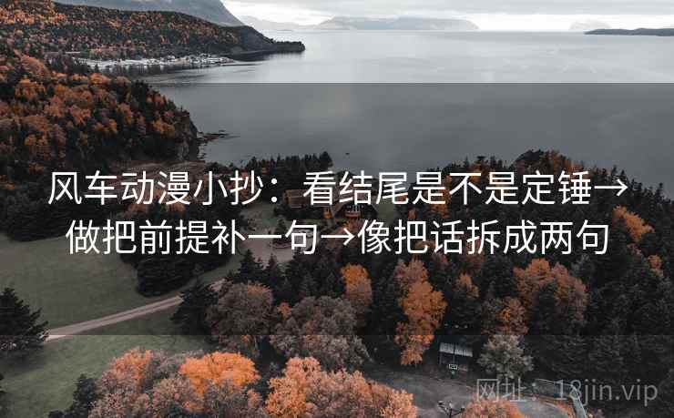 风车动漫小抄：看结尾是不是定锤→做把前提补一句→像把话拆成两句