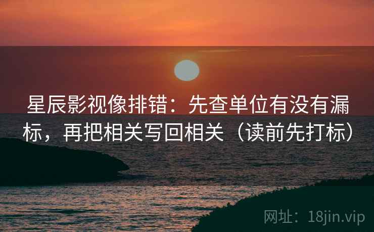 星辰影视像排错：先查单位有没有漏标，再把相关写回相关（读前先打标）
